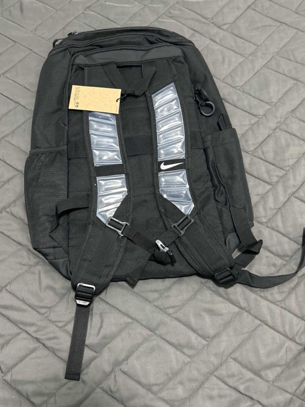 Nike Black Backpack with Clear Reflective Panel Strips